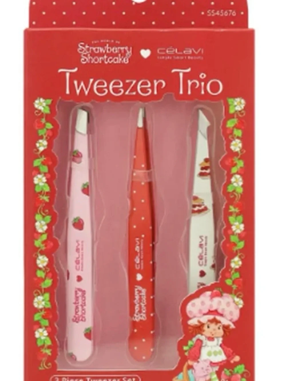 Célavi x Strawberry Shortcake Tweezer Trio - Pink/Brown/White